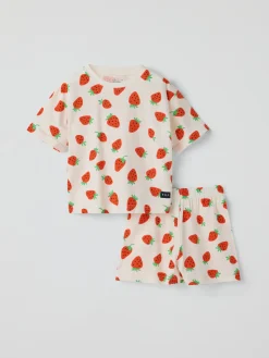 Kortärmad pyjamas jordgubbar