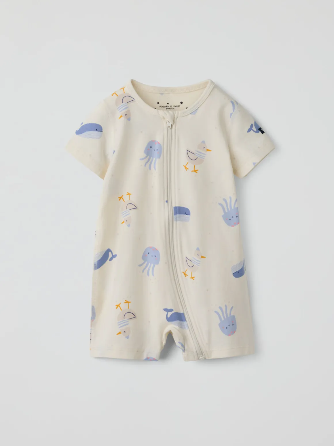Kortärmad pyjamasoverall fiskar