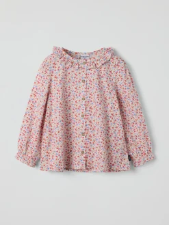 Långärmad blus blommig