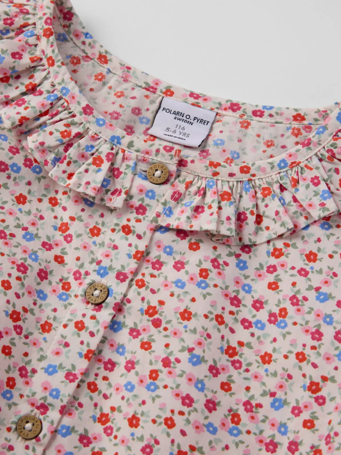 Långärmad blus blommig