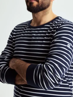 Långärmad vuxen t-shirt randig
