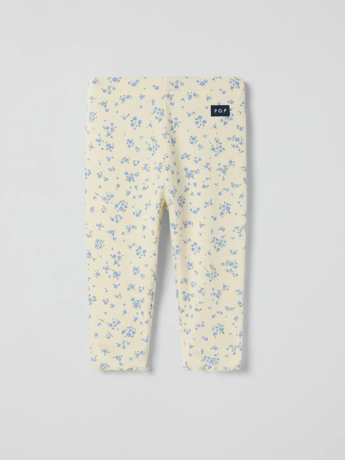 Ribbade leggings blommiga