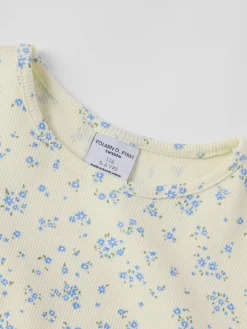 Ribbad t-shirt blommig