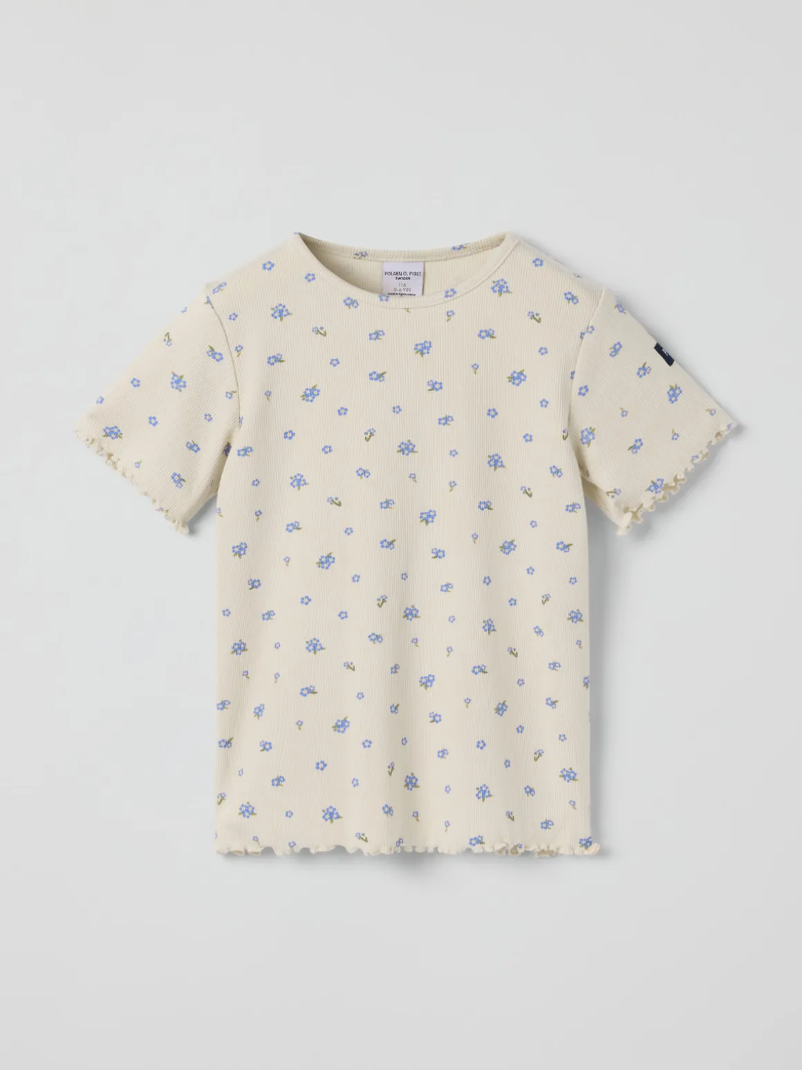 Ribbad t-shirt blommig