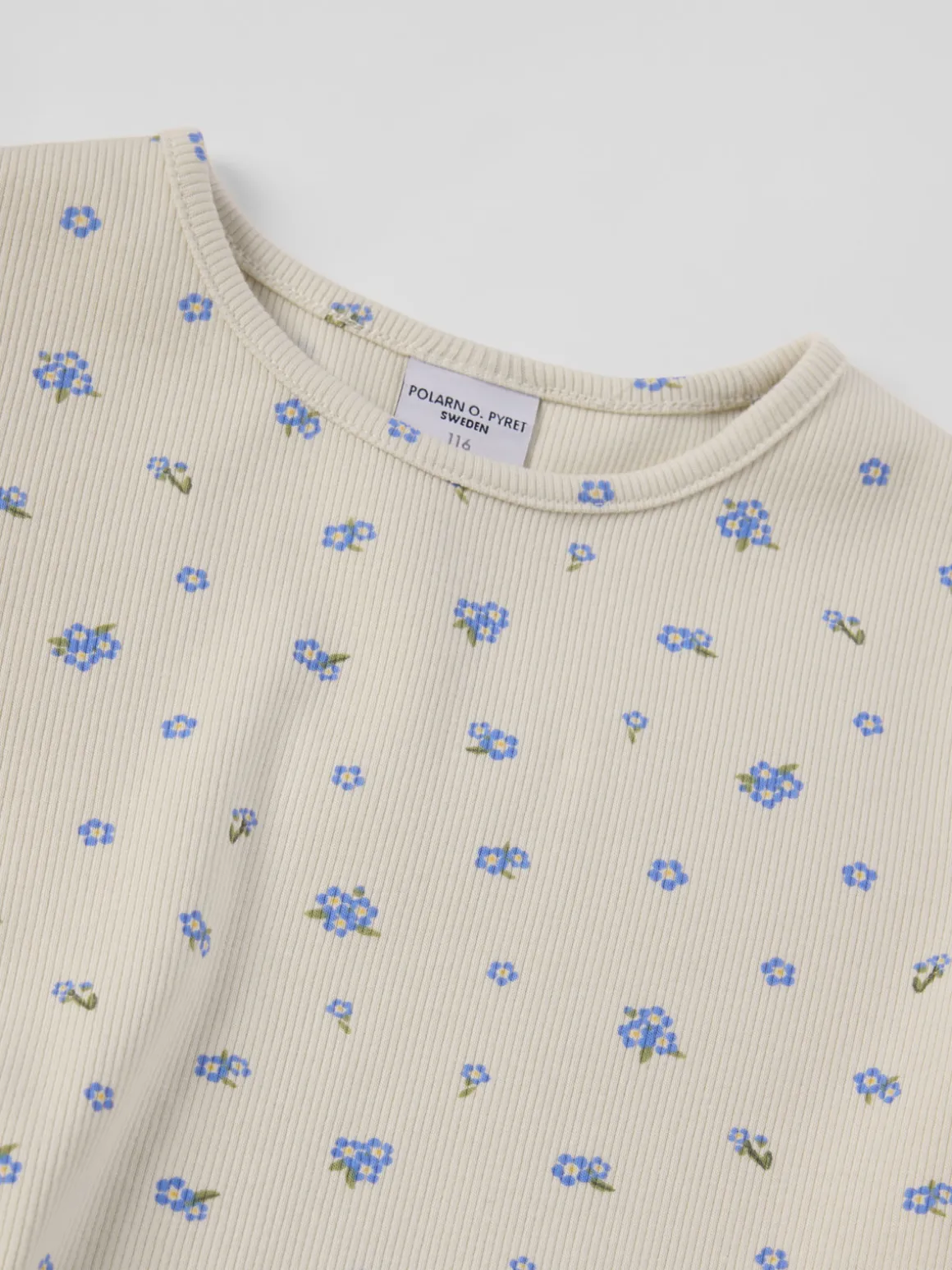 Ribbad t-shirt blommig