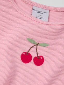Ribbad t-shirt körsbär