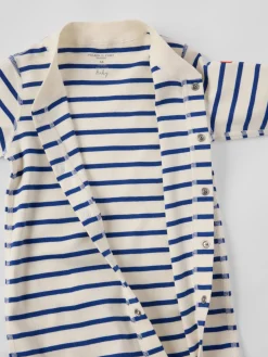 Trikåoverall randig