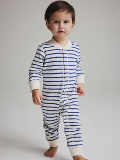 Trikåoverall randig
