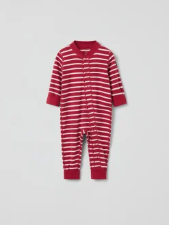 Trikåoverall randig